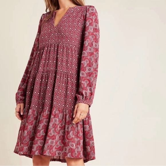 Maeve Amber Tiered Print Mini Dress in Size Small - Picture 12 of 14